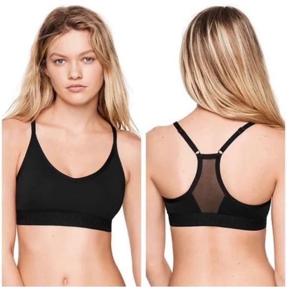 PINK Black Sports Athletic Bra Size Small - Picture 1 of 7